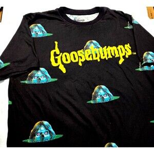 Goosebumps Zombie L Black t Shirt RL Stine Retro 90's Black w zombies all over